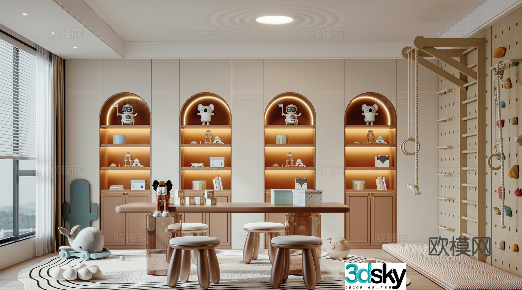 Modern children’s entertainment room 3d model