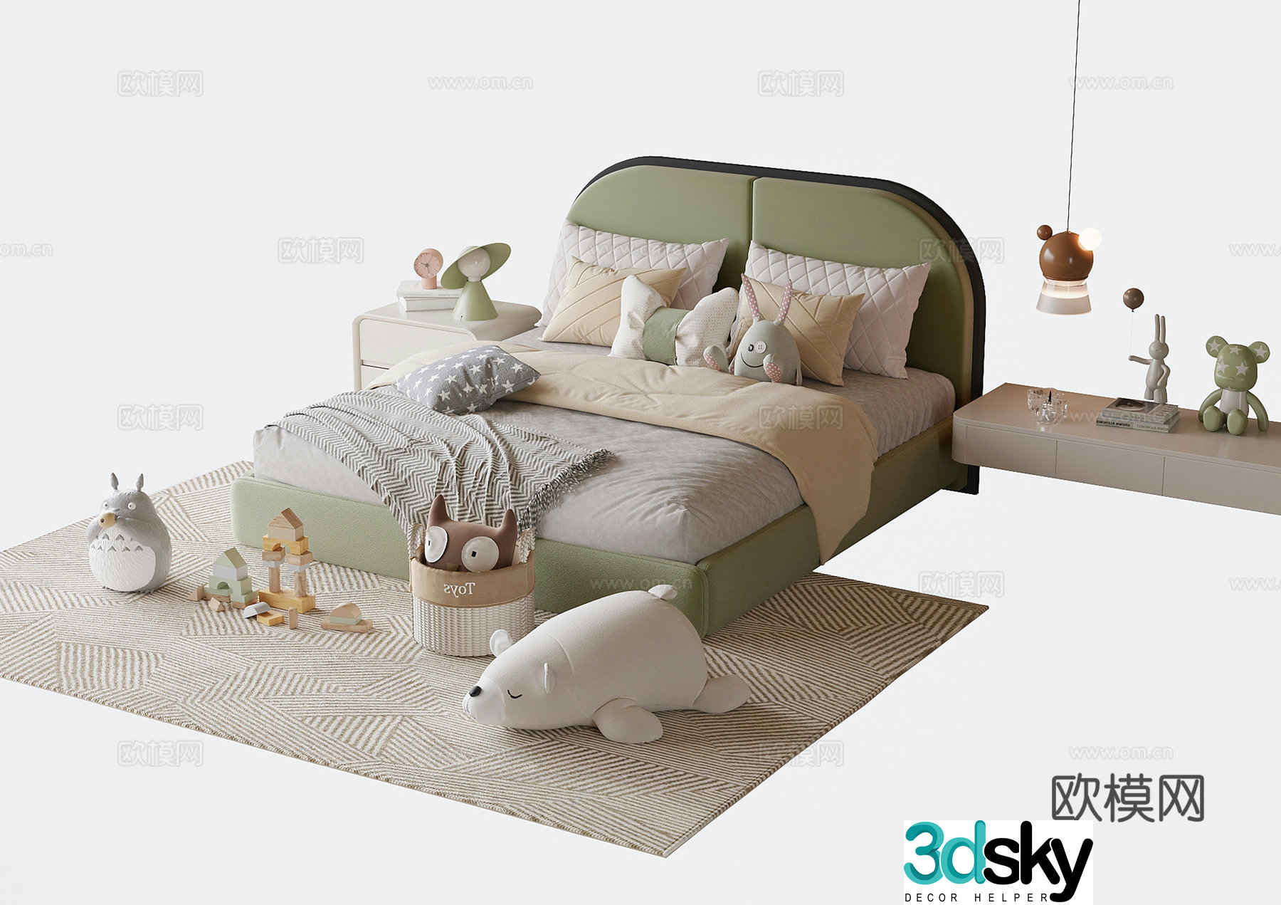 Modern children’s bed 3d model