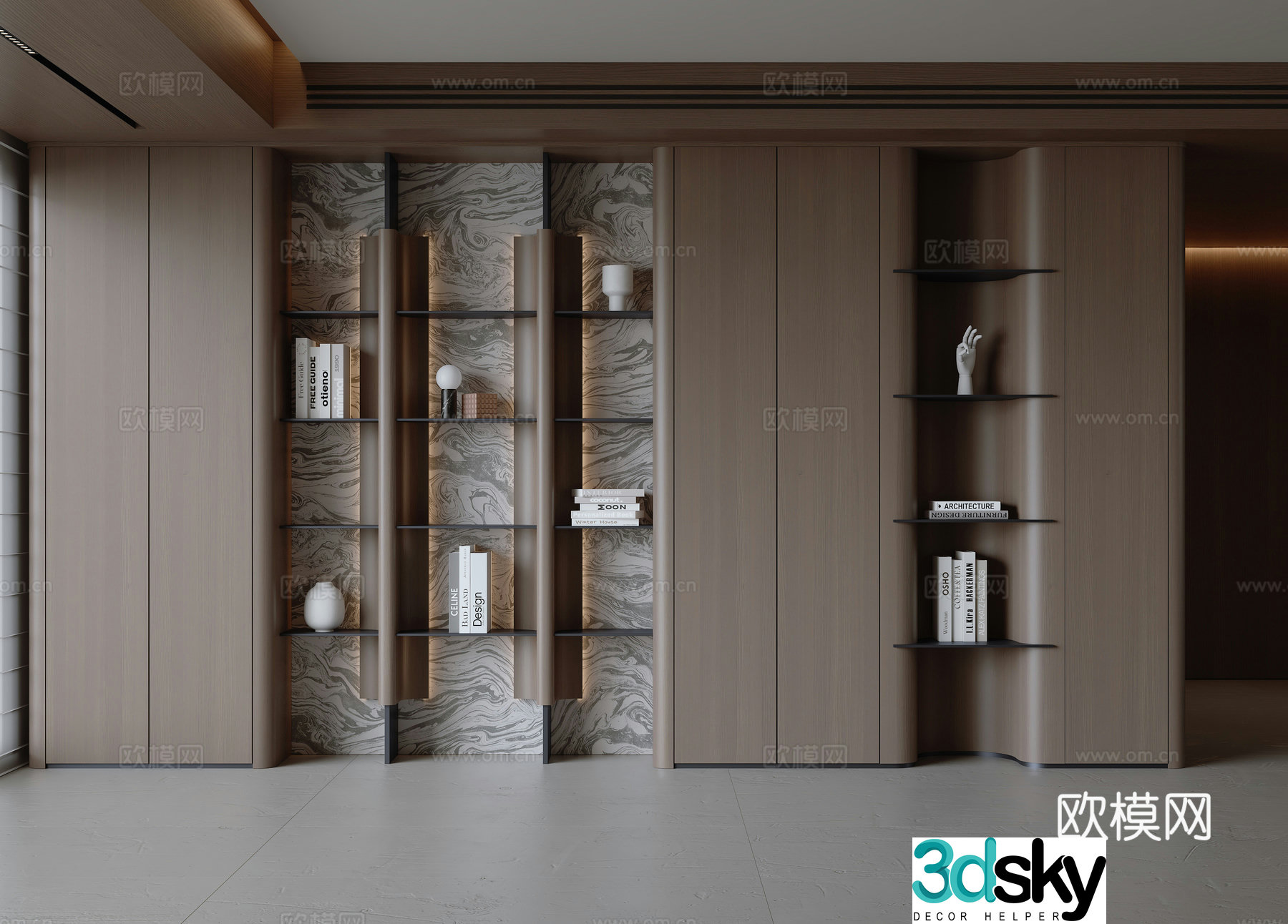 Modern Italian bookcase 3d model