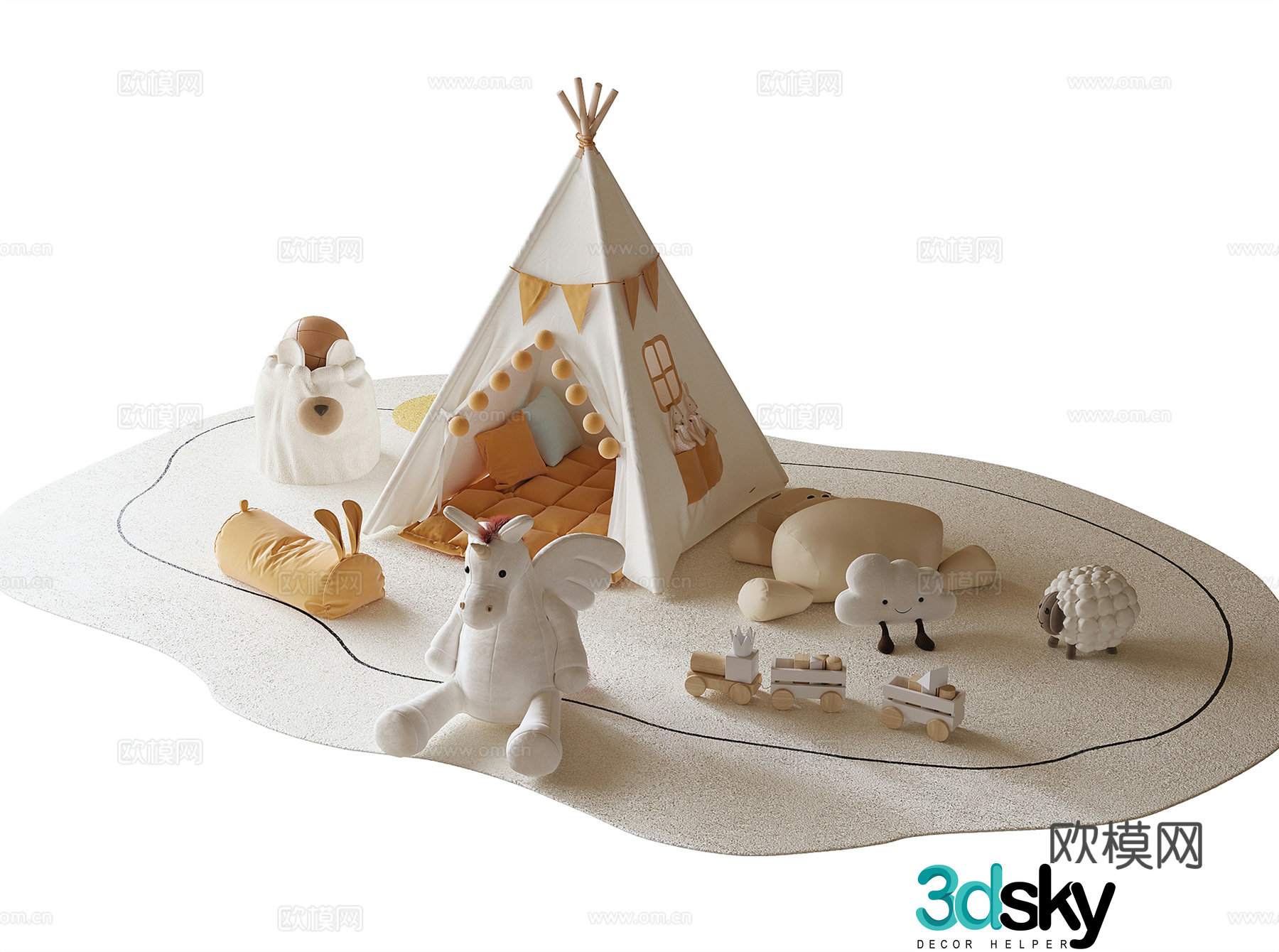 Modern children’s tent toy 3d model