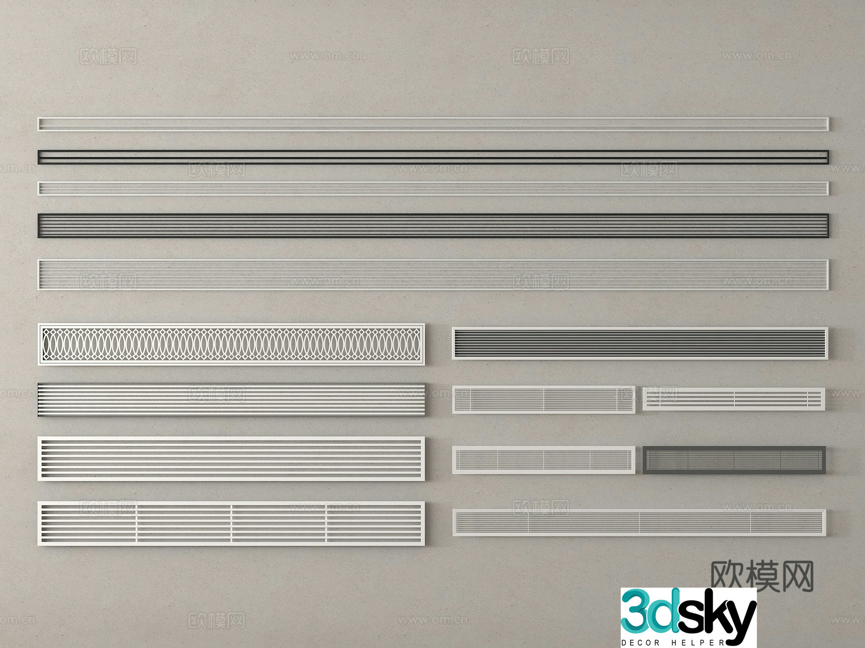 Air conditioning air outlet exhaust 3D model
