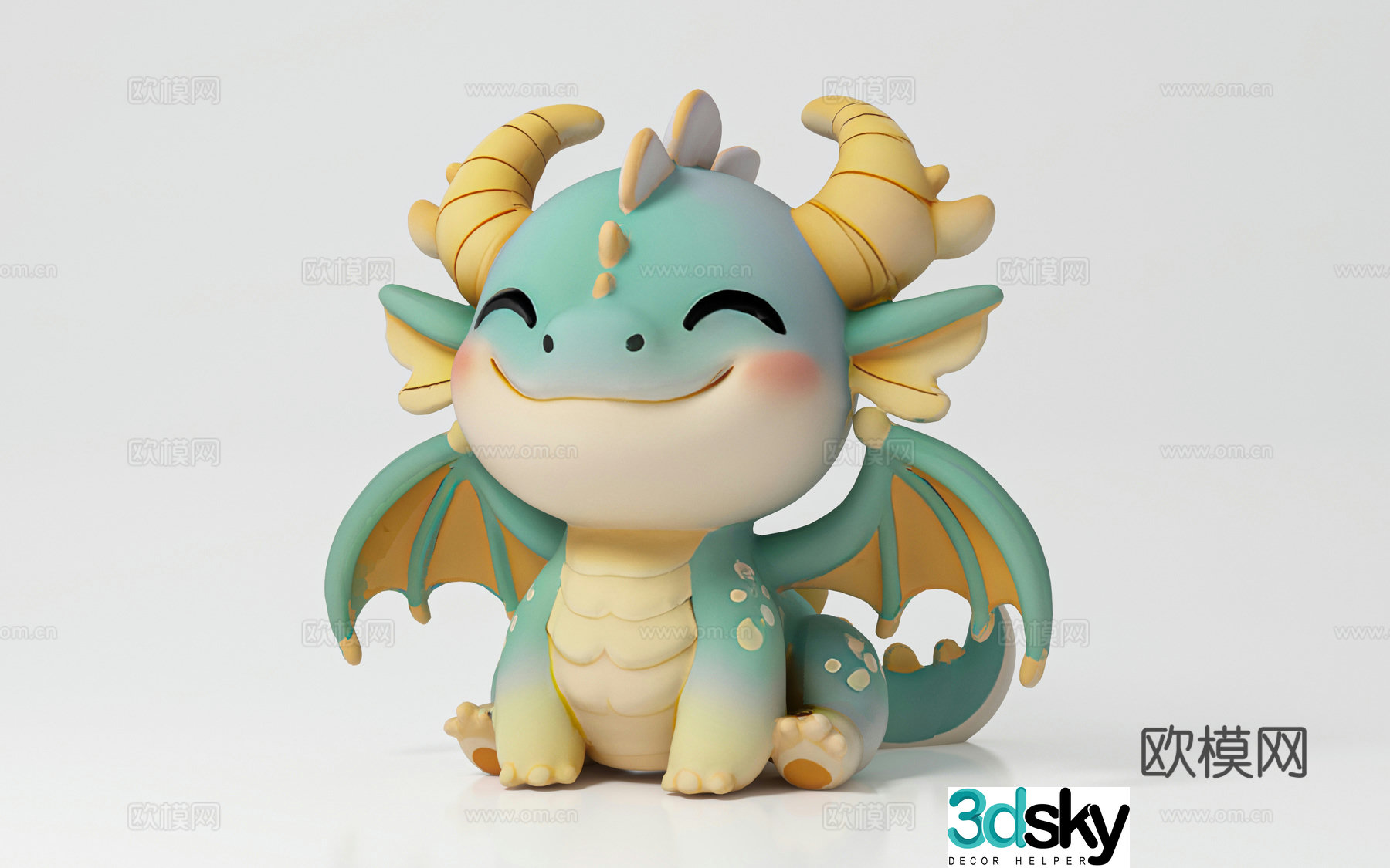 Little flying dragon Western dragon myth cartoon animals toys sculpture ornaments props beauty 3d model