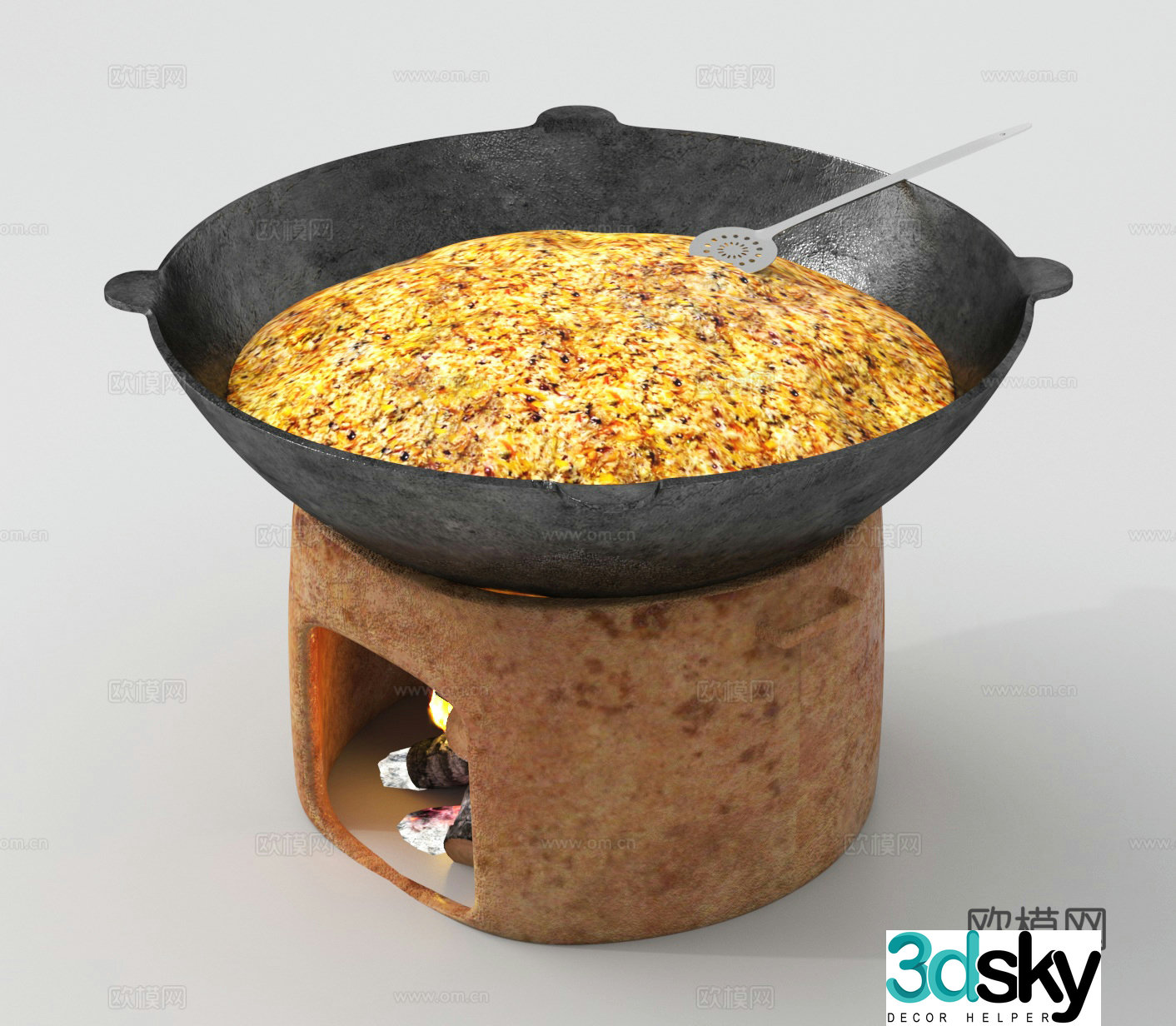 stove fire stove 3d model