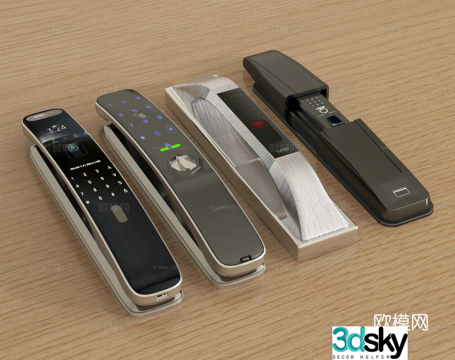 Fingerprint lock Password lock 3d model