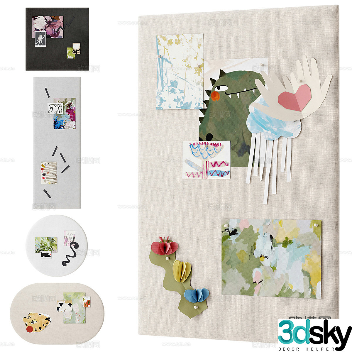 Emotional board Children’s stickers Children’s paper-cut 3D model