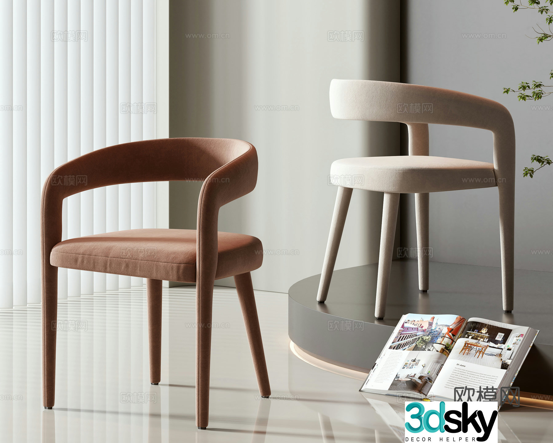 Modern single chair 3d model
