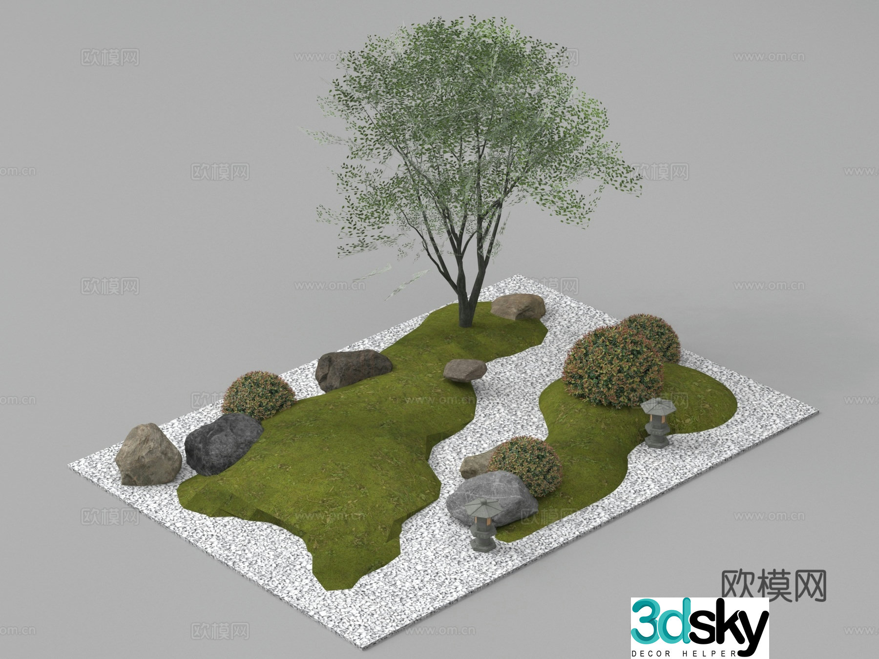 Landscape Garden Road Tingbu Micro-terrain 3D Model