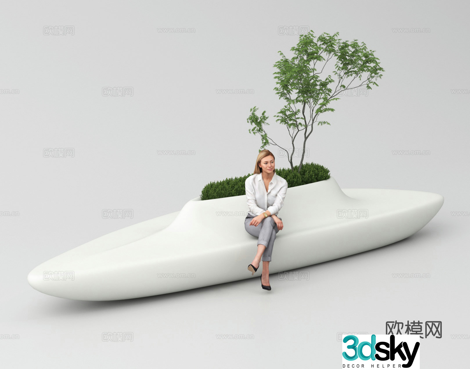 Landscape seats casual seats special-shaped seats tree pool outdoor seats 3D model