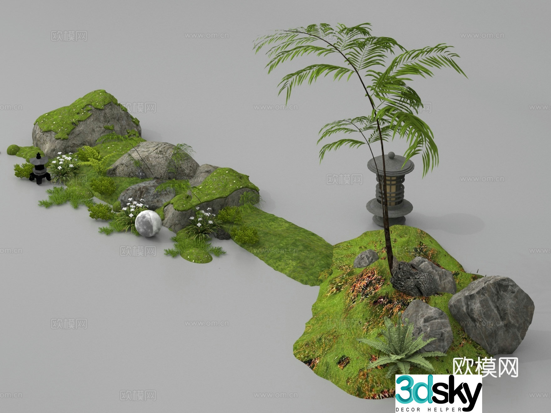 Landscape sketch Garden sketch Plant landscaping 3D model