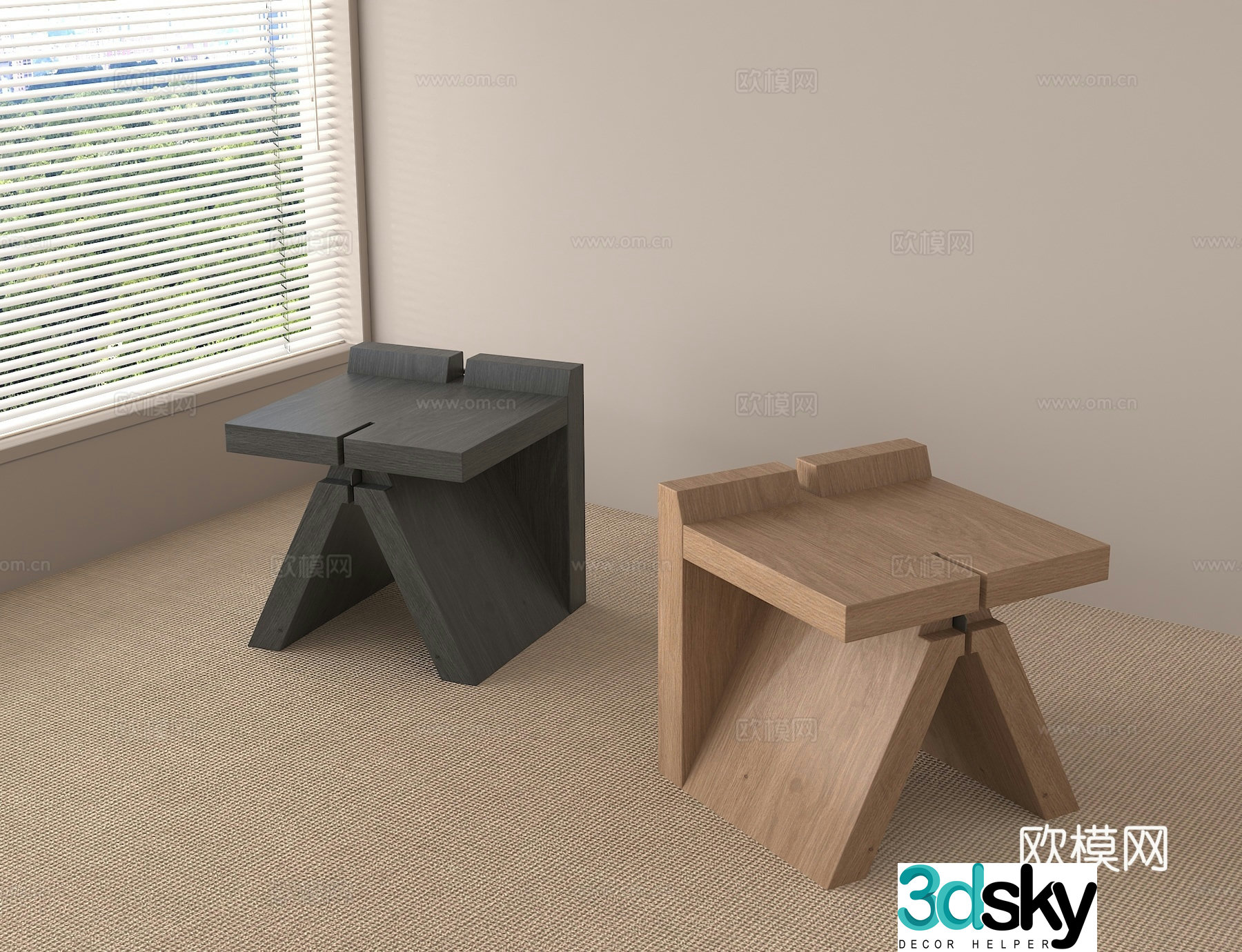 Shoe changing stool stool 3d model