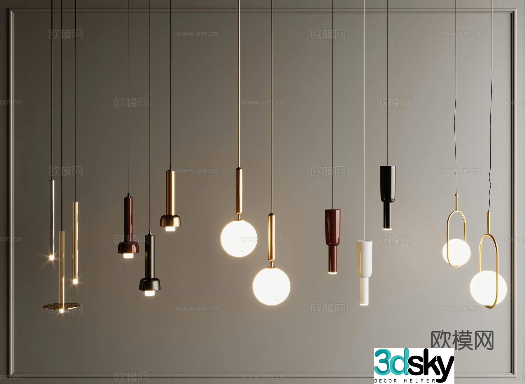 Modern Italian small chandeliers bedside small chandeliers metal chandeliers decorative chandeliers small chandeliers combination 3D model
