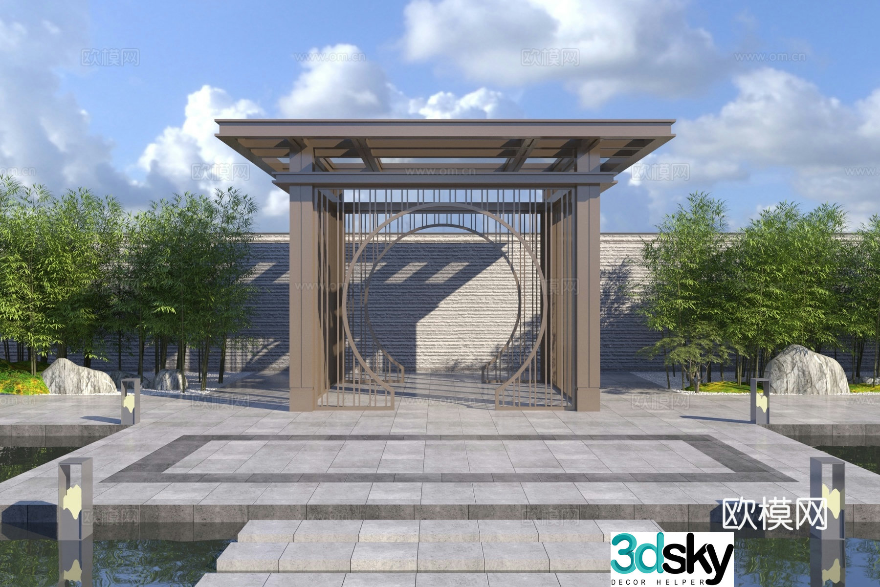 New Chinese style pavilion 3D model
