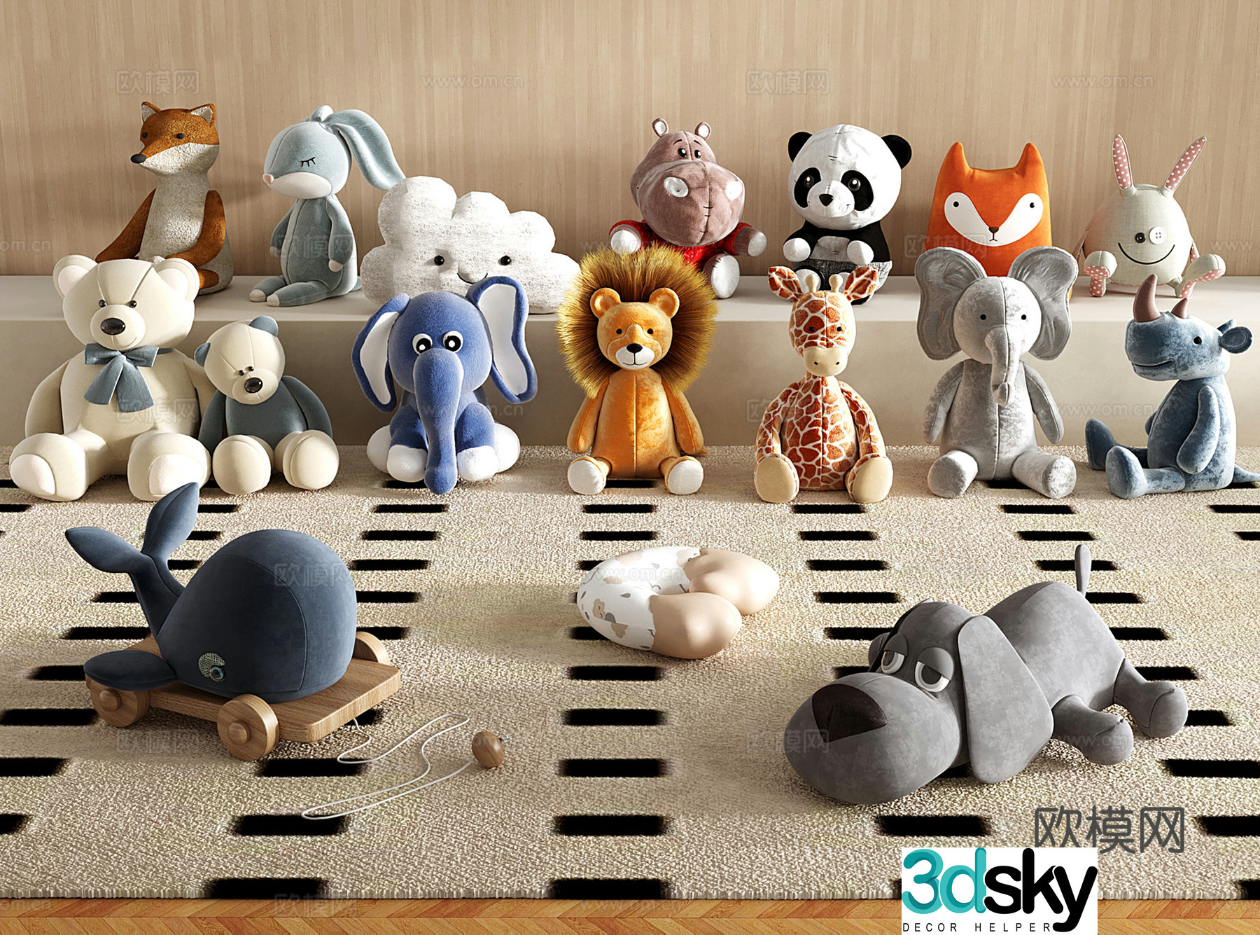 Modern dolls Toys Plush toys Animal 3d model