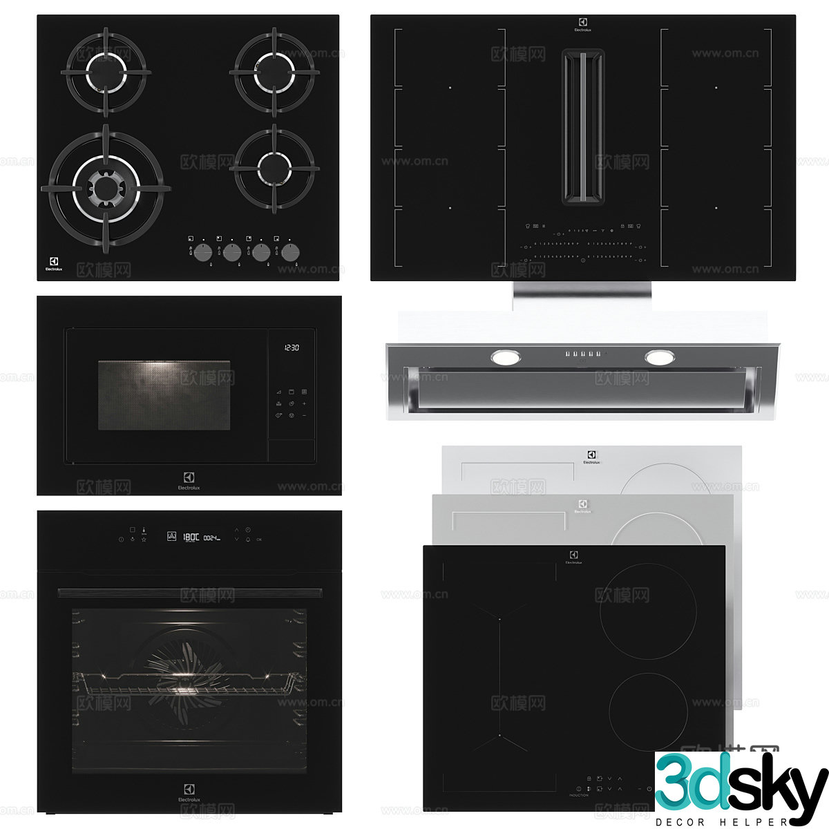 Kitchen appliance set 3d model