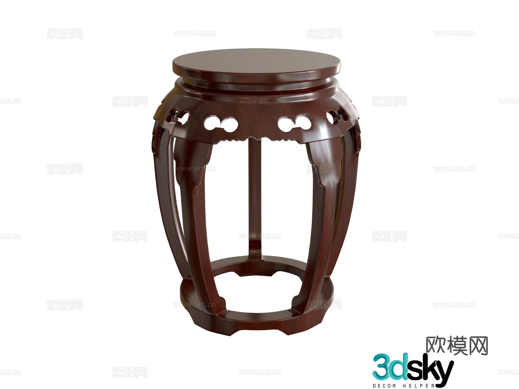 Round stool 3d model