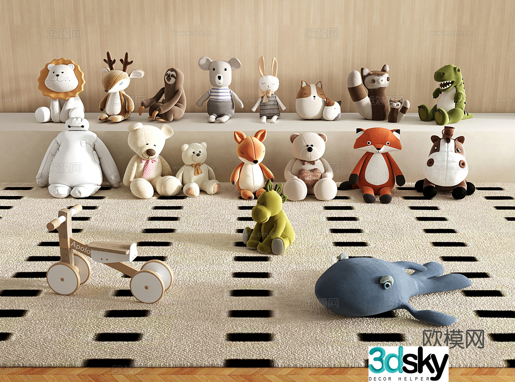 Modern dolls Toys Plush toys Animal 3d model