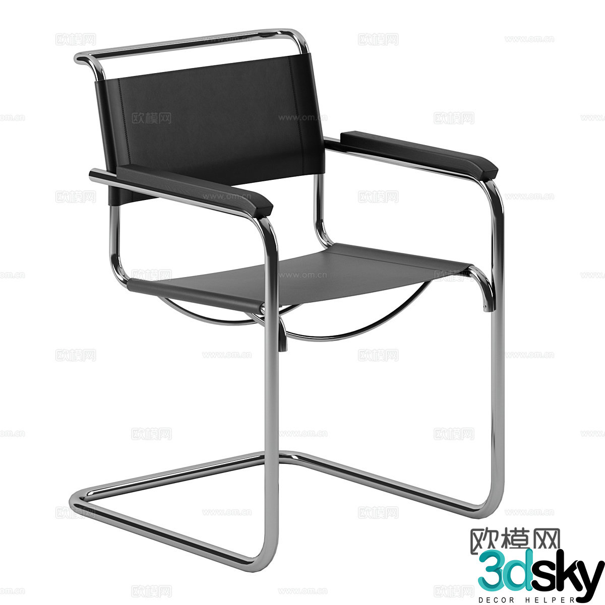 Modern minimalist Thonet office chair 3d model