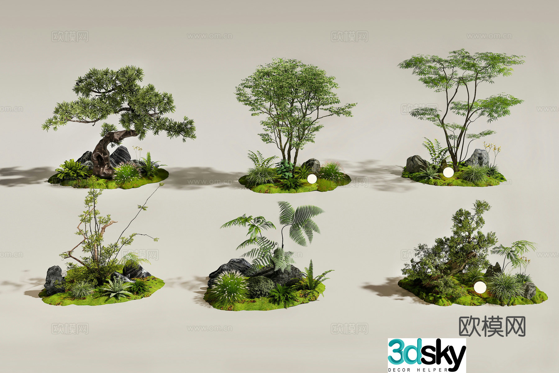 Modern interior landscape Landscape Landscape Tree Landscape Combination Green Plant Combination Garden Landscape 3D Model