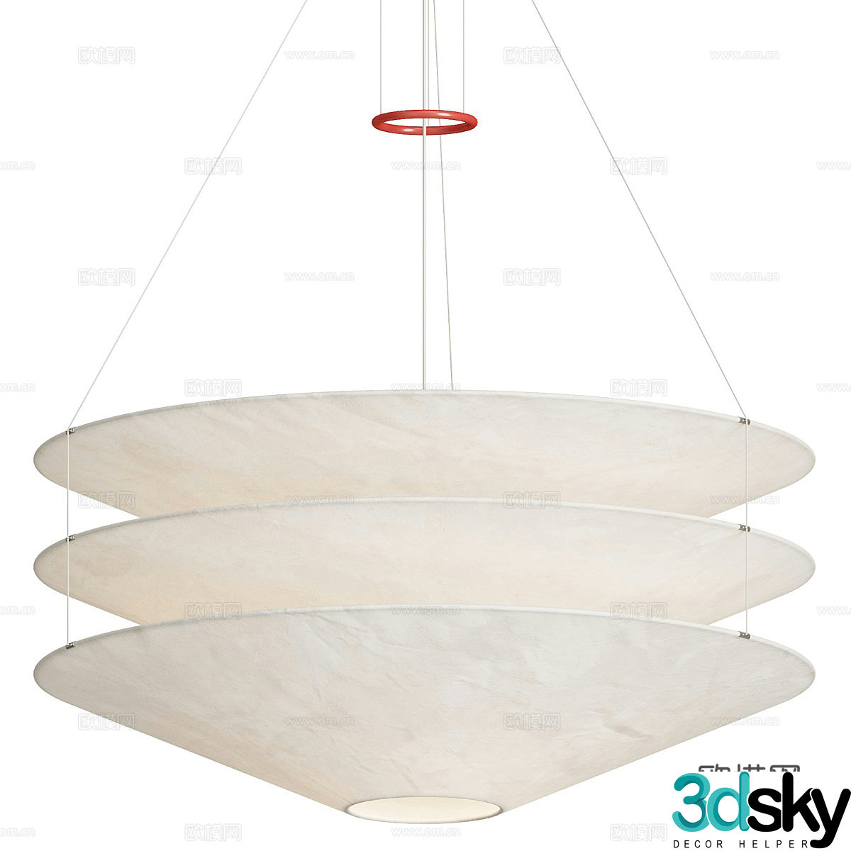 New Chinese Japanese paper chandelier 3D model