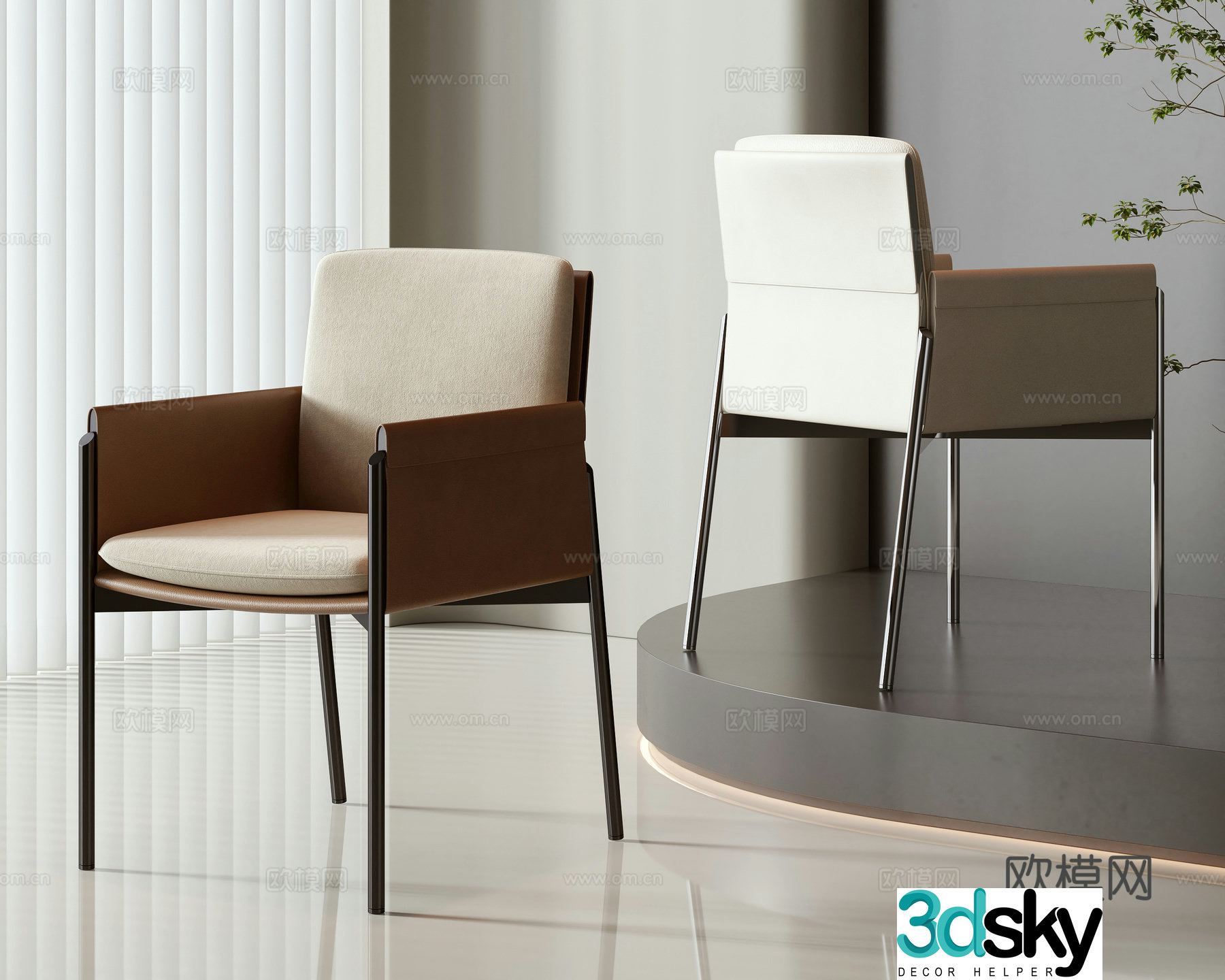 Modern single chair 3d model