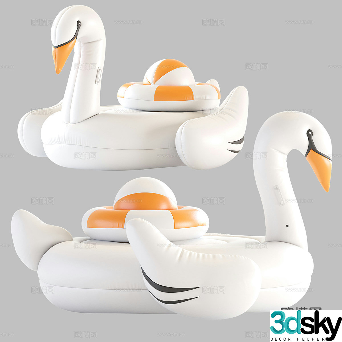 Swan pool float 3d model