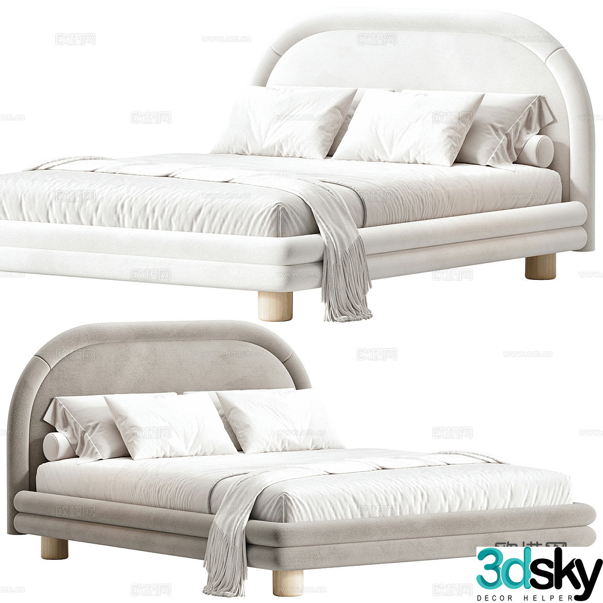 Background double bed 3d model