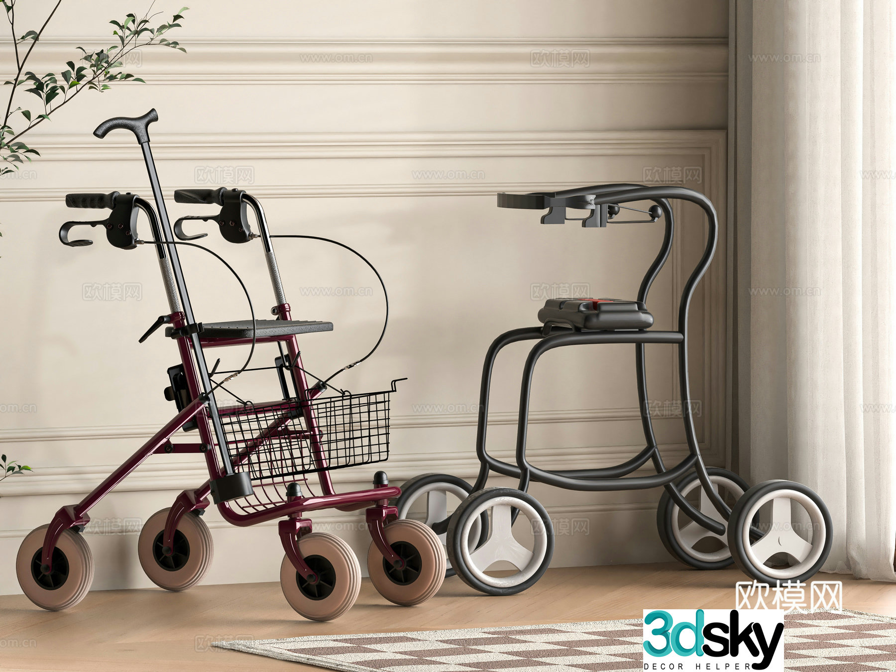 Modern walker 3d model