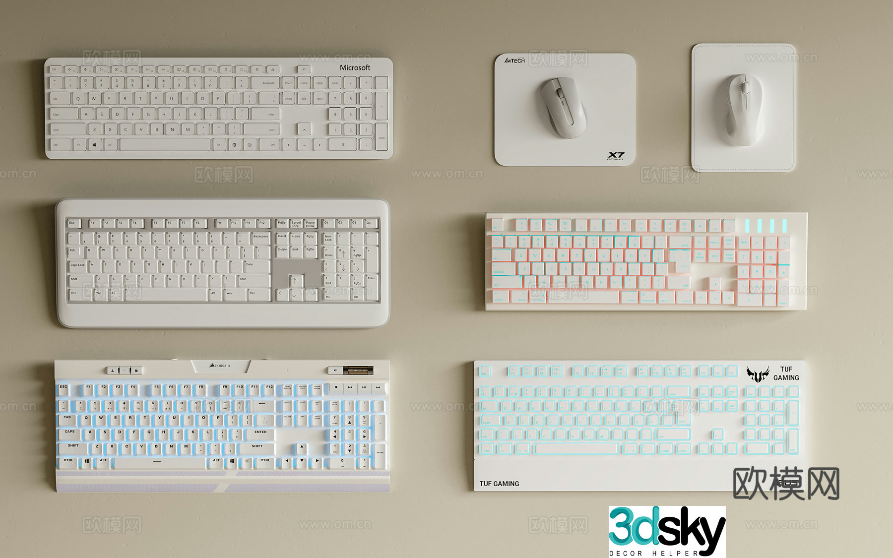 Computer equipment keyboard and mouse wireless keyboard and mouse mechanical keyboard 3d model