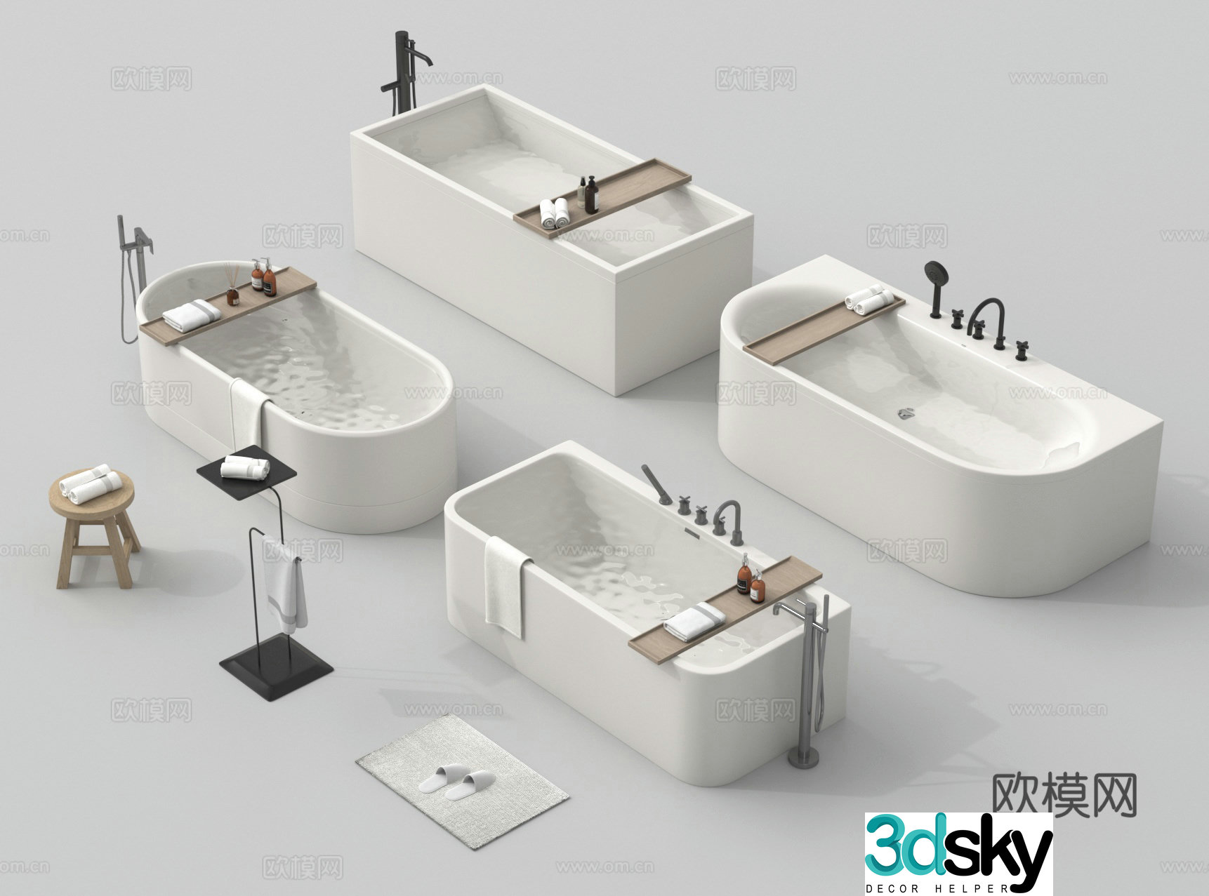 Ceramic bathtub bathtub 3d model