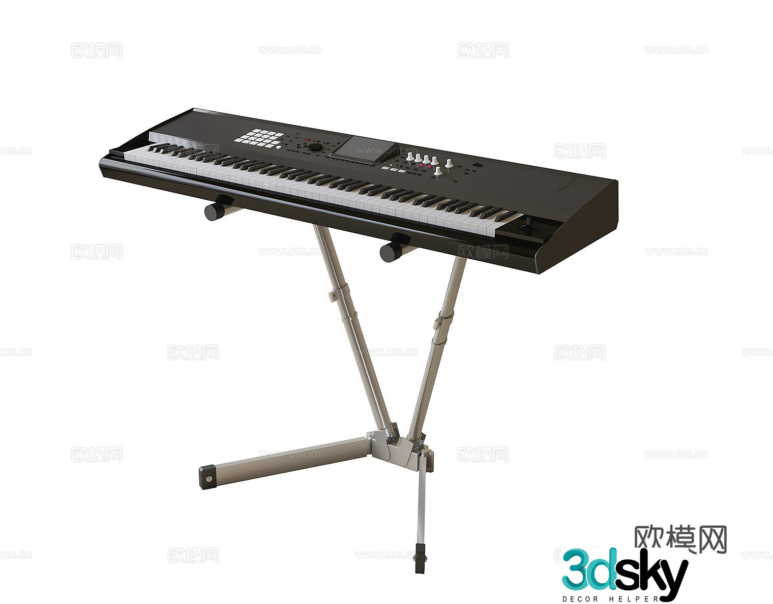 Modern electronic keyboard 3d model
