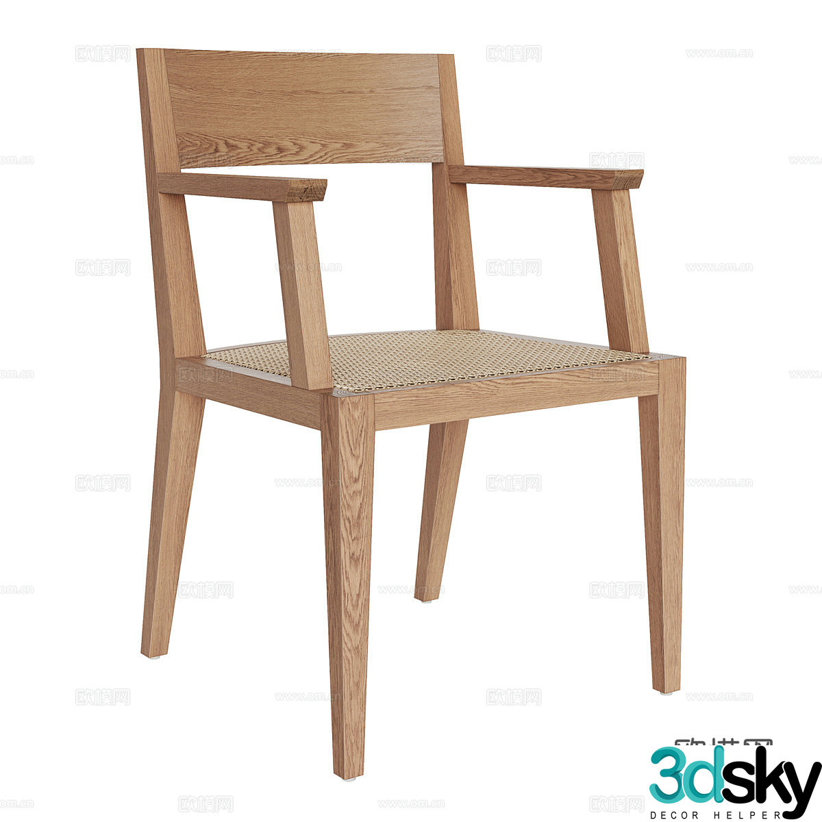 New Chinese Rattan armchair 3d model