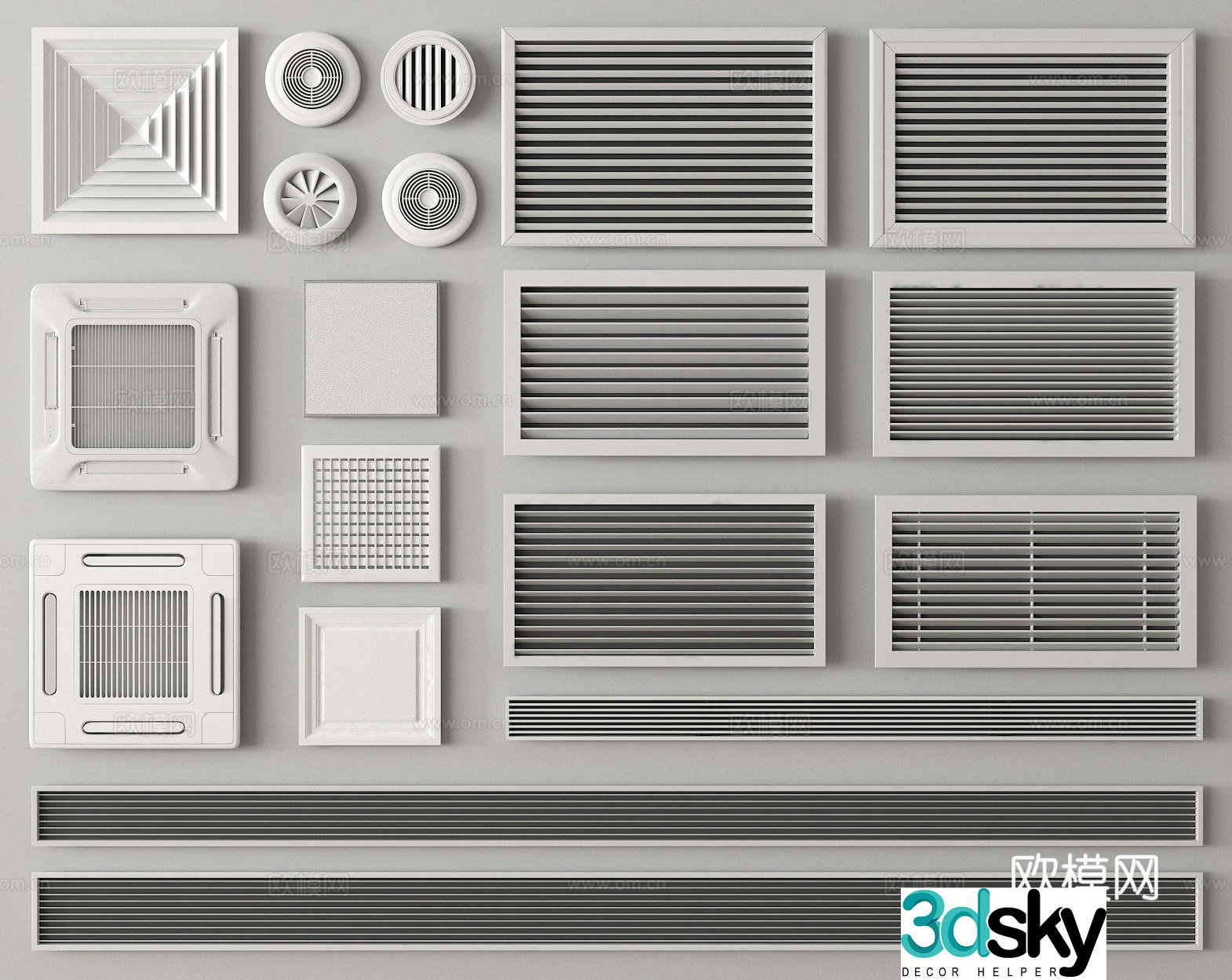 Air conditioning air outlet exhaust outlet central air conditioning 3D model