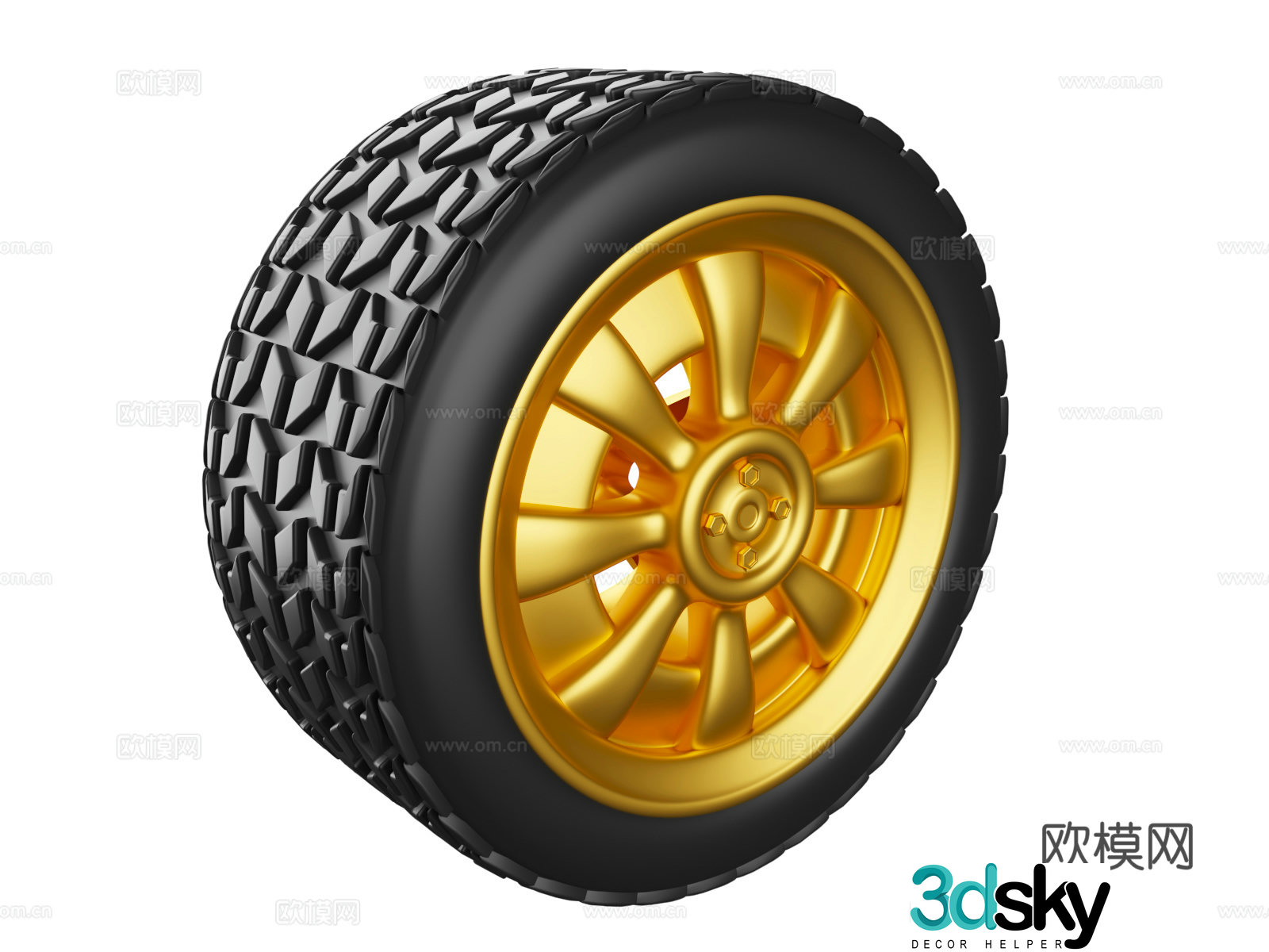 Wheel Wheel Cartoon Repair Tire Brake Disc Gear 3d model
