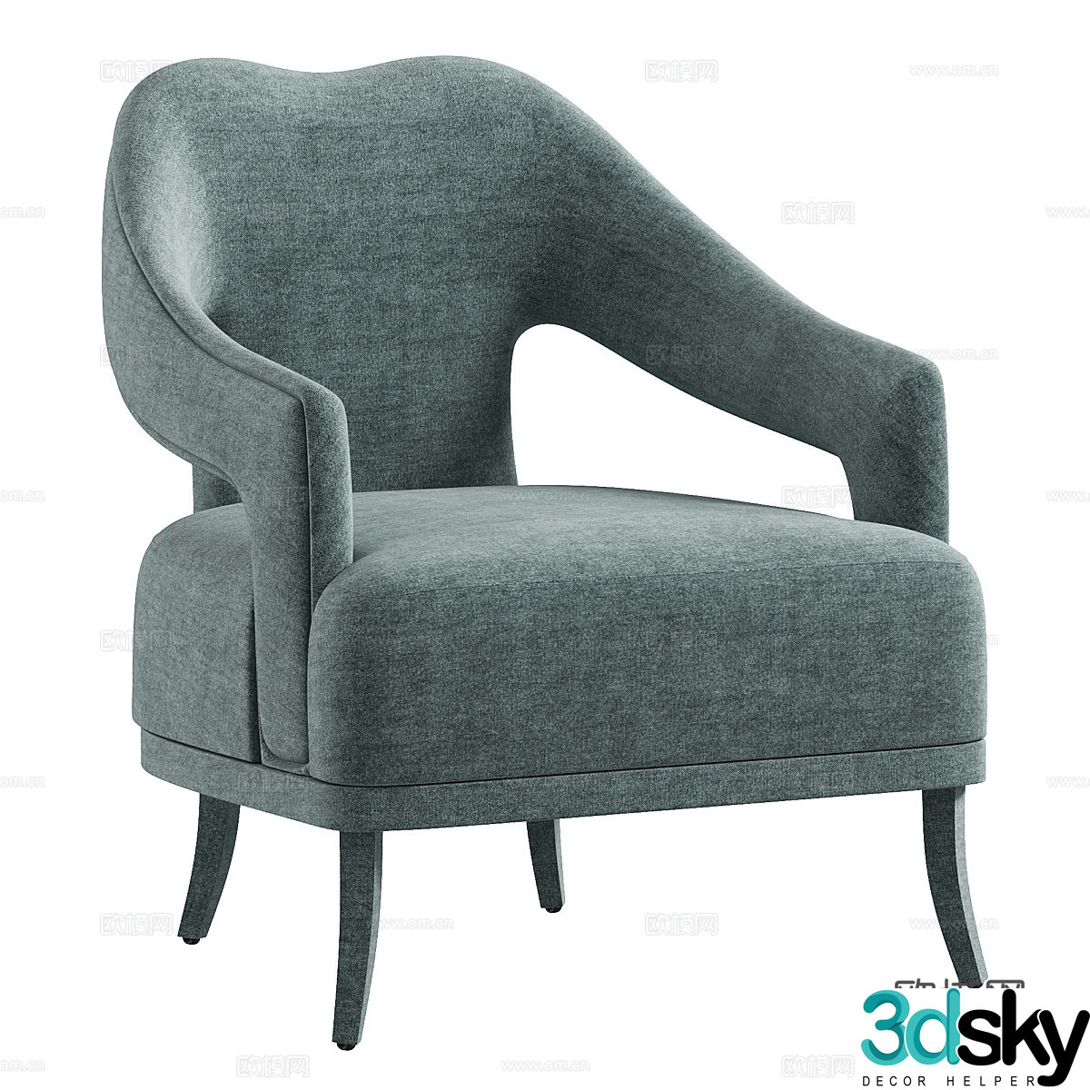 New Chinese style fabric leisure chair 3D model