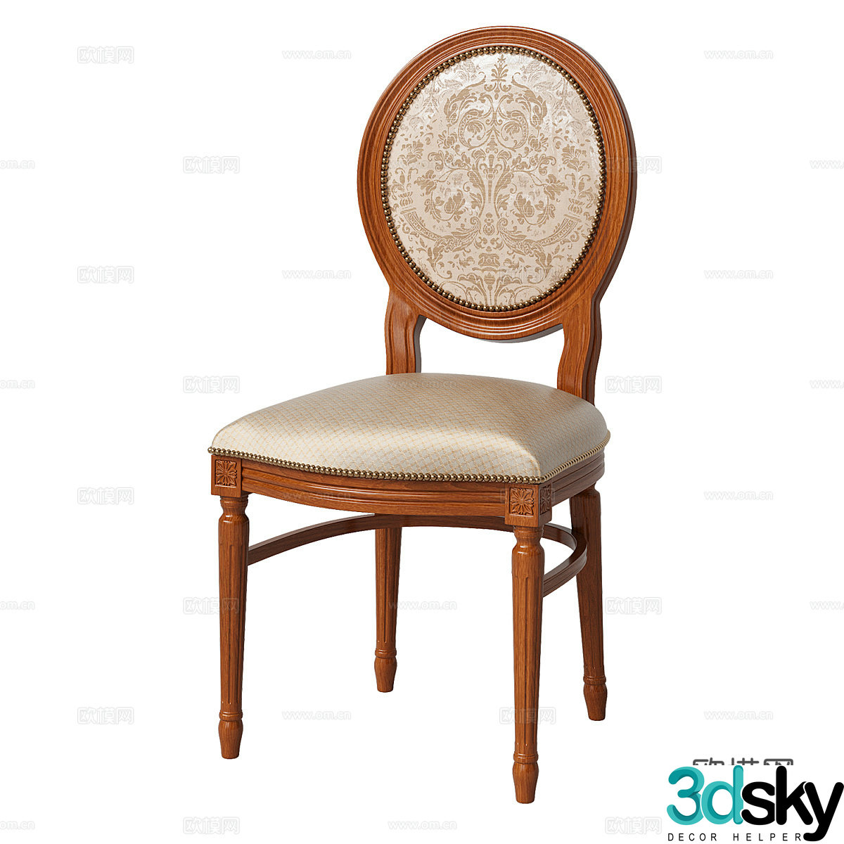American simple chair chair simple chair single chair casual chair 3d model