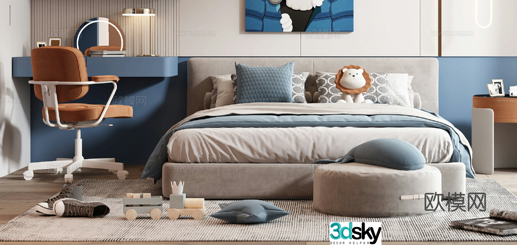 Modern children’s bed 3d model