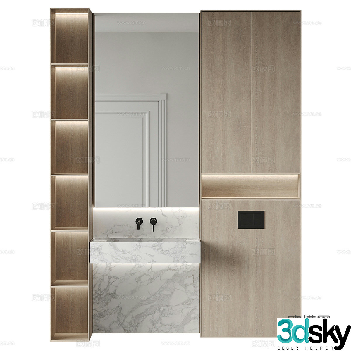 New Chinese style bathroom cabinet 3D model
