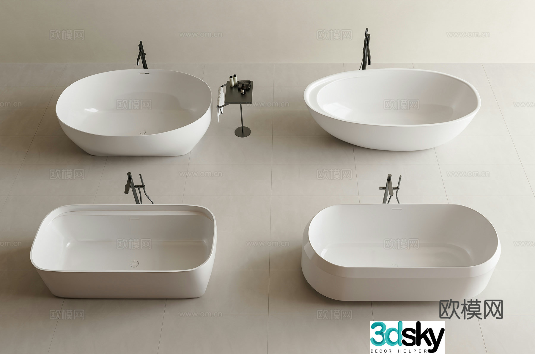 Bathtub Integrated Bathtub Bathtub faucet Jacuzzi Hotel Bathtub Modern Bathtub 3D Model