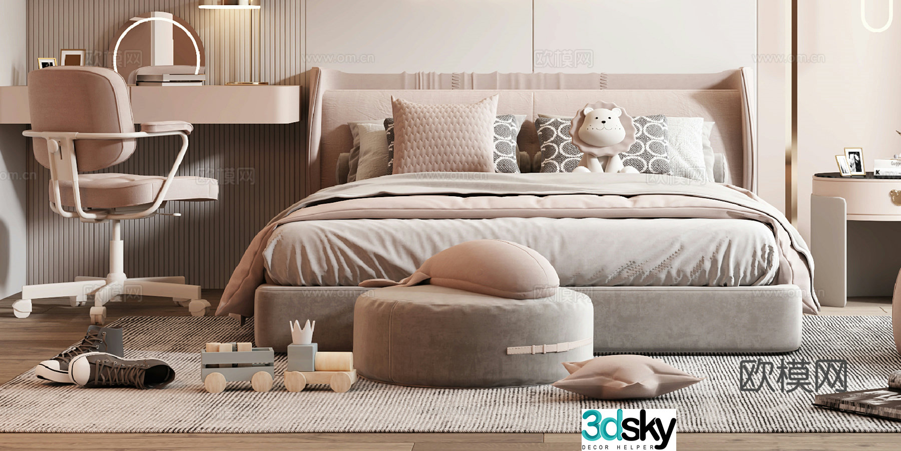 Modern children’s bed 3d model
