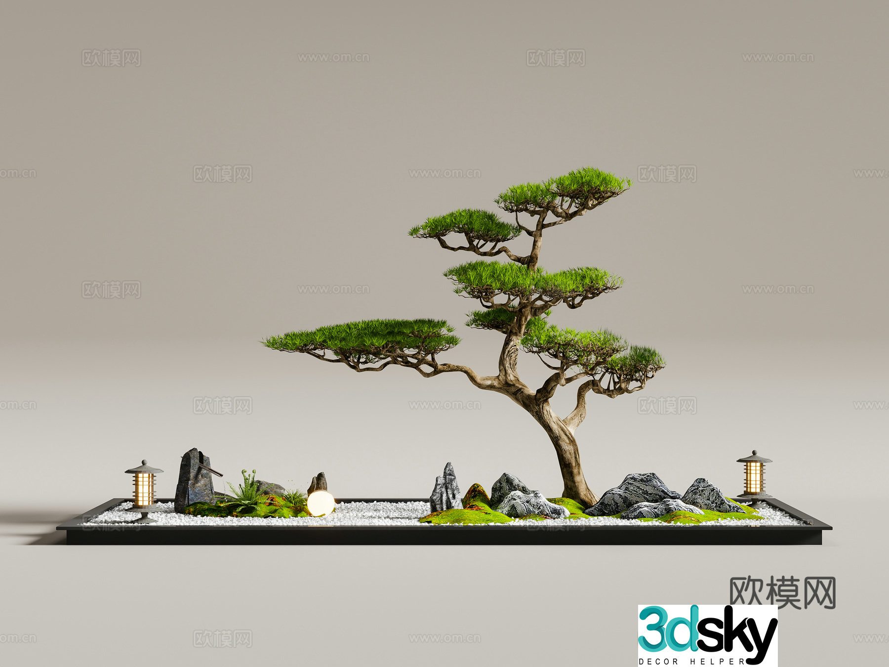 New Chinese landscape sketch Plant landscaping Landscape 3D model
