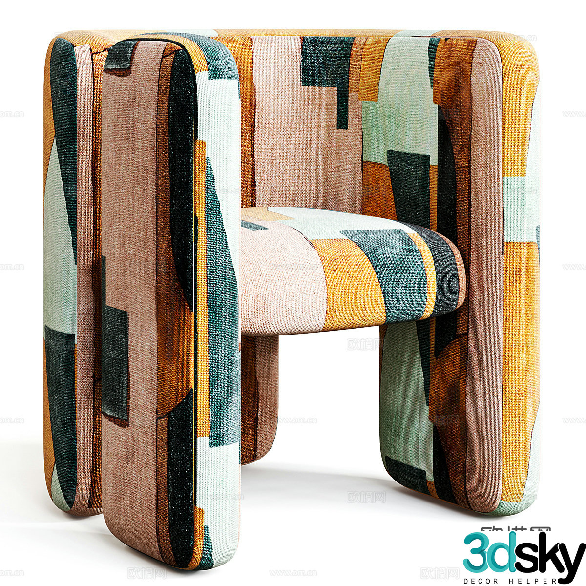 Fairfax chair casual chair 3d model