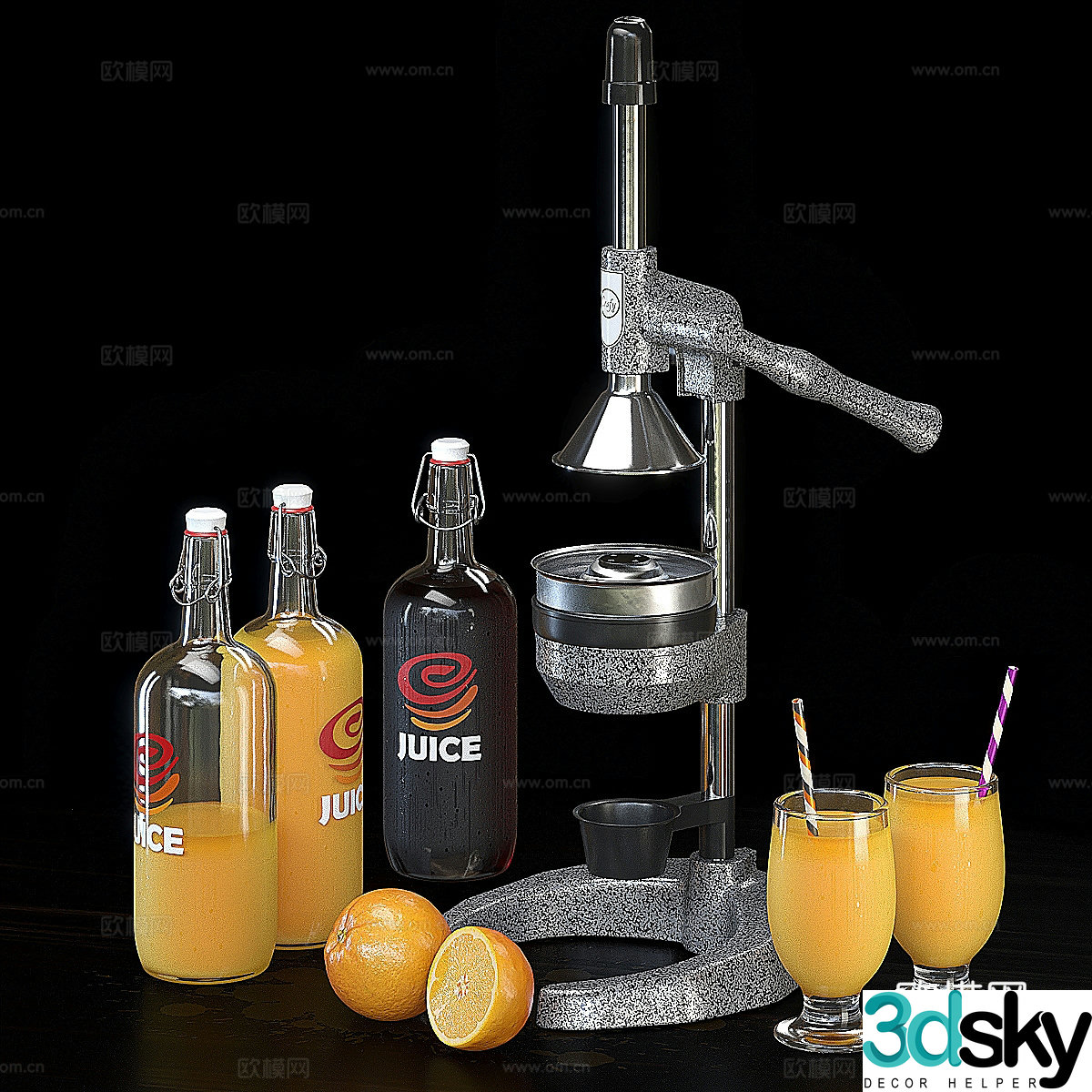 Juicer and juice 3d model