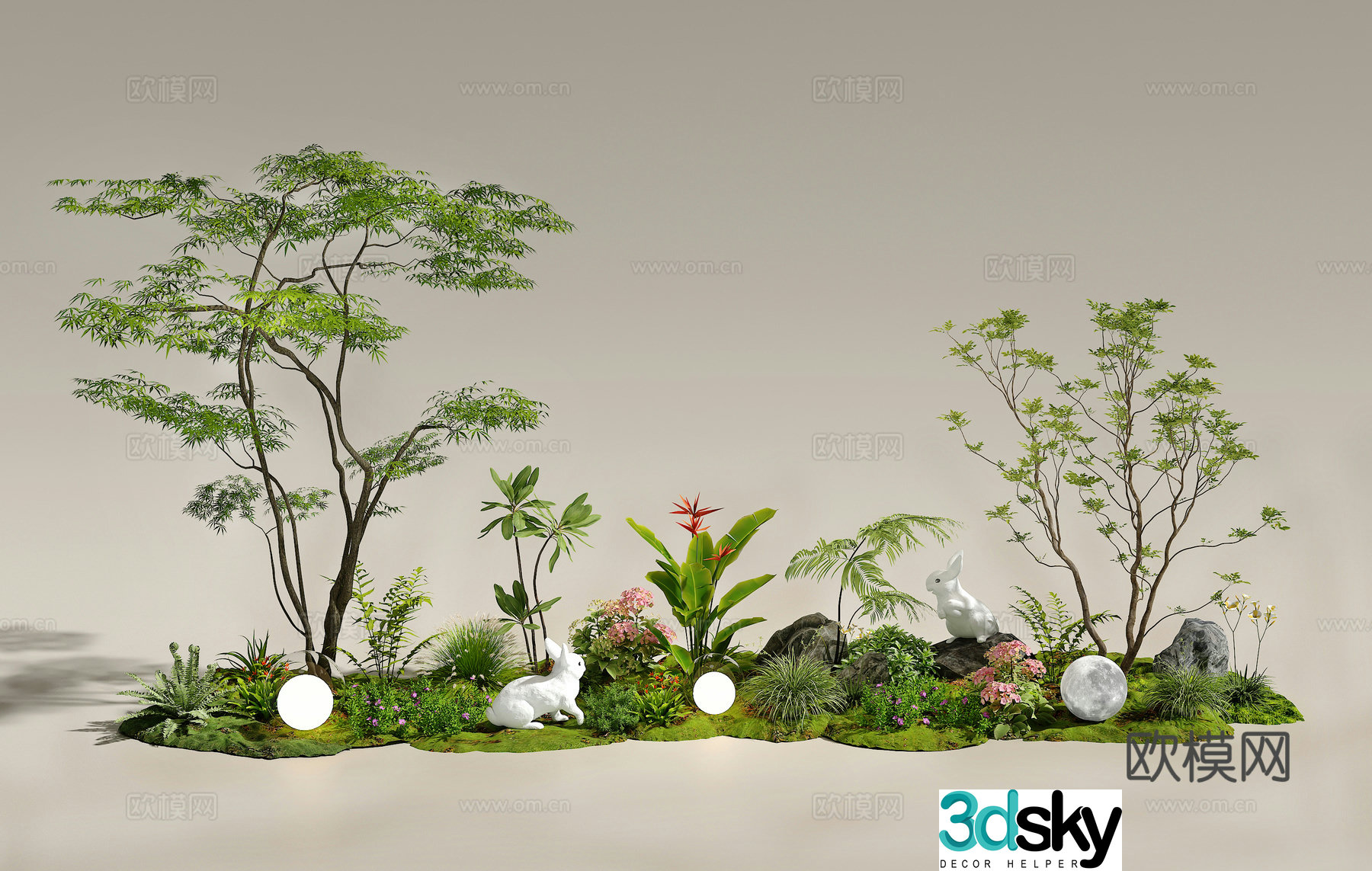 Modern interior landscape Landscape Plant landscape Garden landscape Landscape Tree Plant pile 3d model