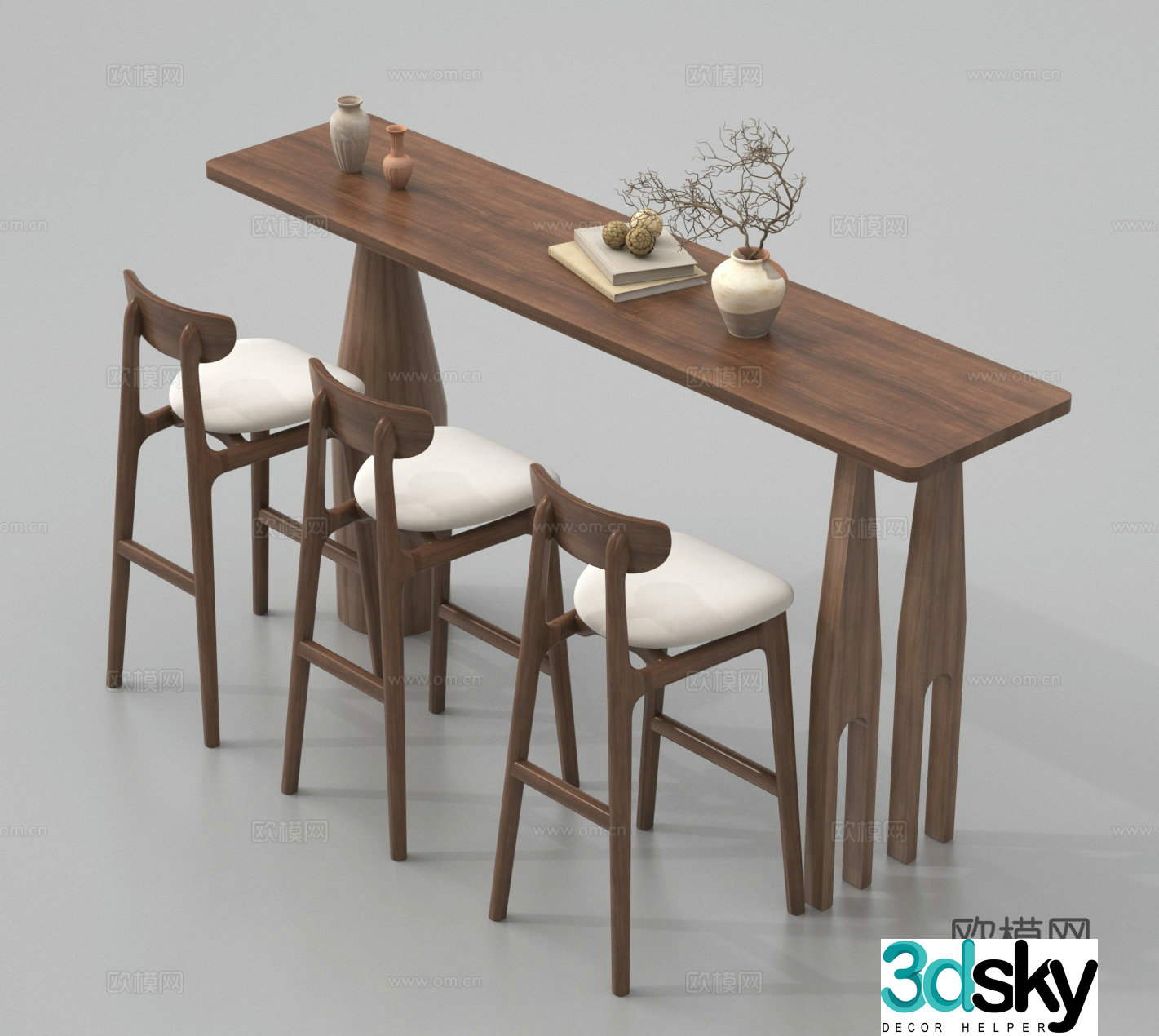Island Bar Bar Chair High Chair Bar Table Chair 3D Model