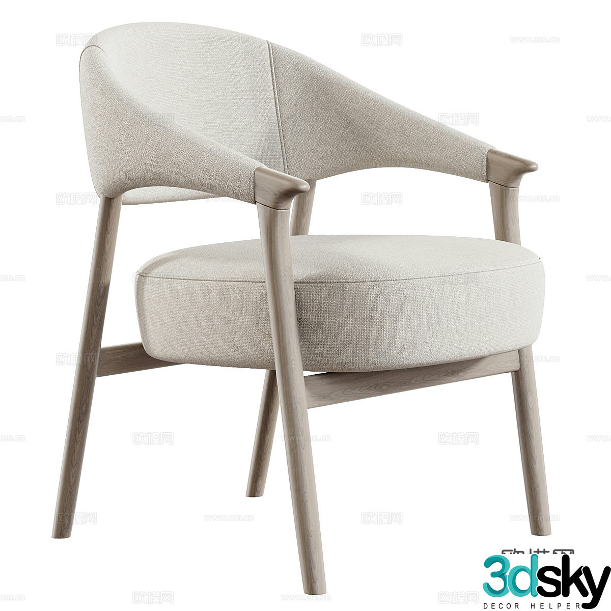 New Chinese style fabric leisure chair 3D model