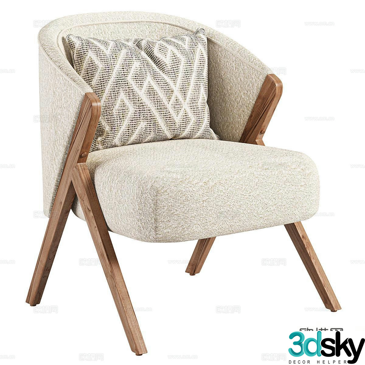 ZARA HOME Fabric lounge chair Armchair Dining chair 3d model