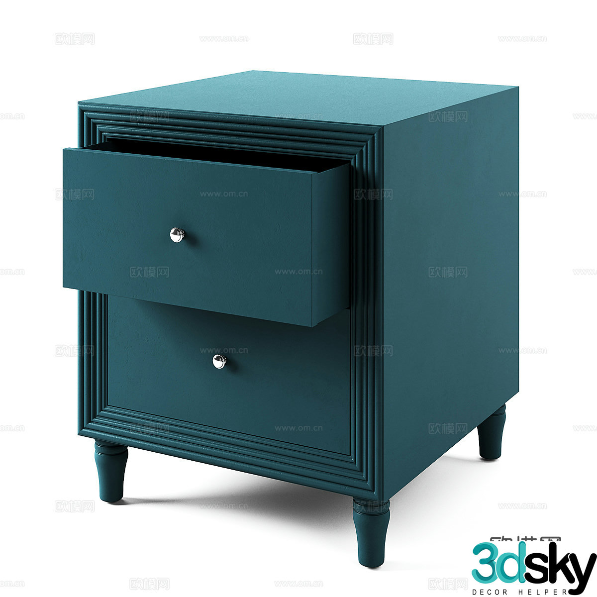Modern creamy style children’s bedside table 3d model