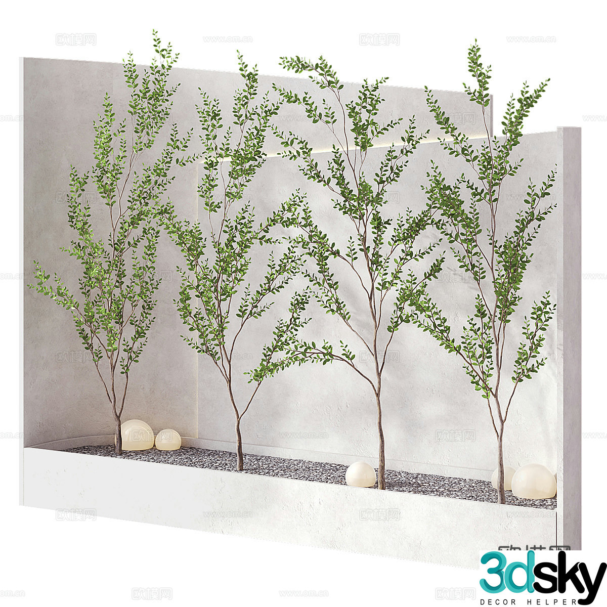Modern Wasabi Landscape Sketch 3D Model