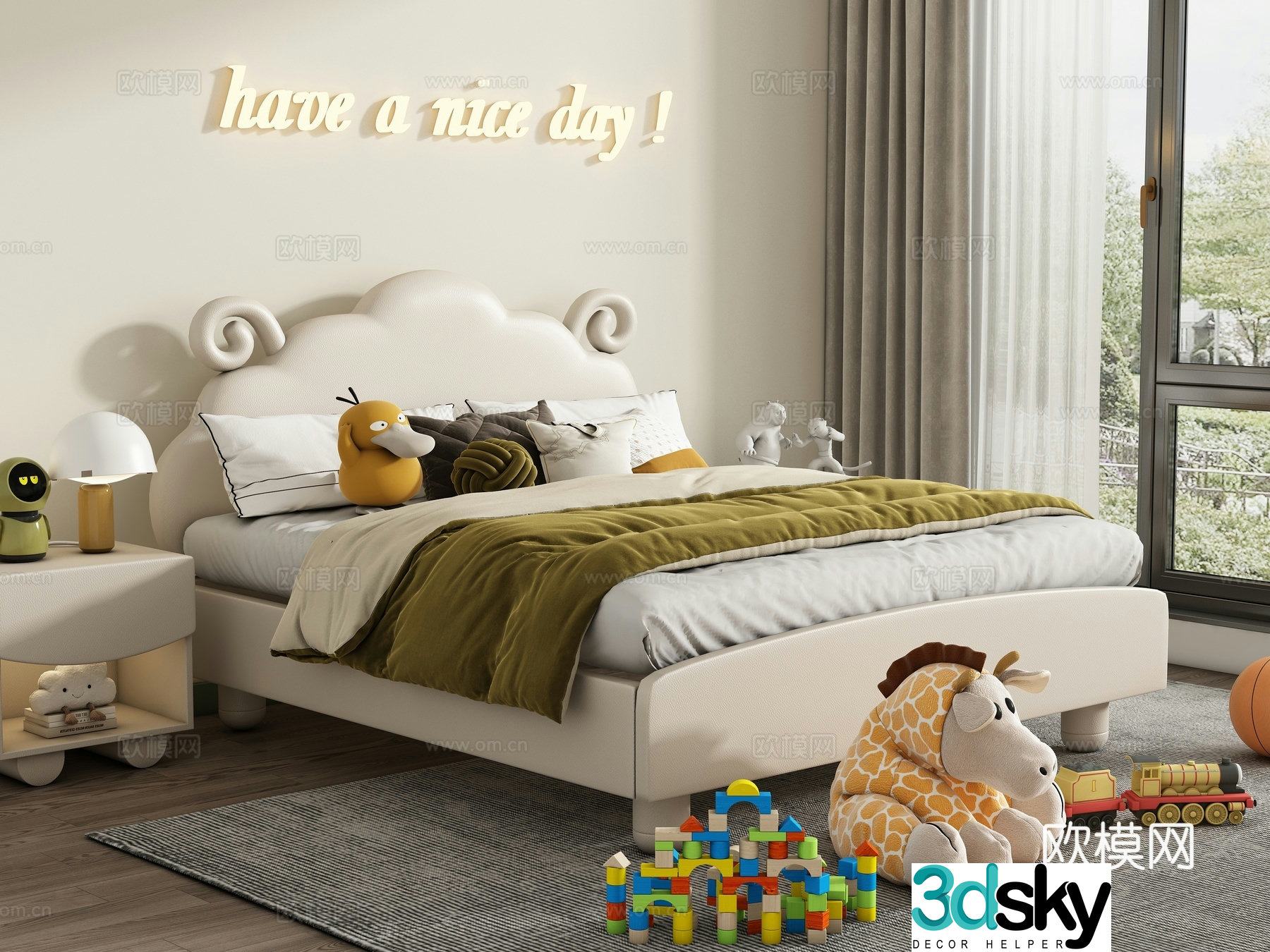 Modern children’s bed 3d model