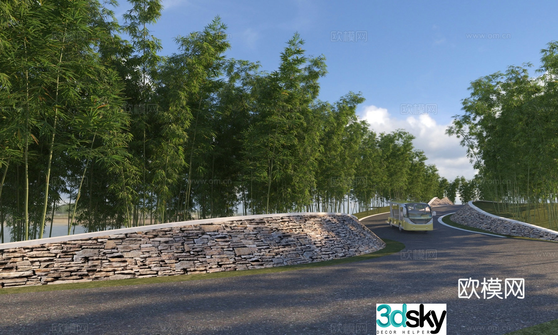 Modern bamboo forest 3D model